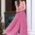 Pink georgette jumpsuit with embroidery and sequins work, free-size stitched (up to 42").