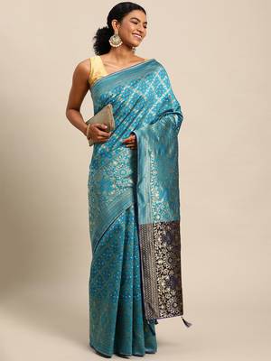 firozi cotton silk blend banarasi bandhani fusion style woven 1