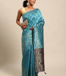 firozi cotton silk blend banarasi bandhani fusion style woven