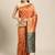 orange cotton silk blend banarasi bandhani fusion style woven