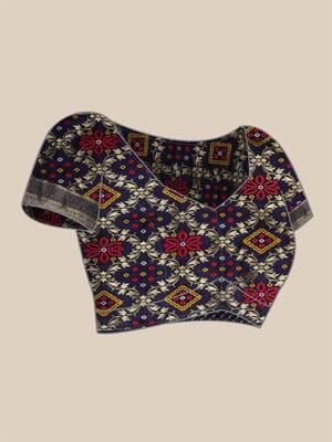 firozi cotton silk blend banarasi bandhani fusion style woven 5