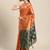 orange cotton silk blend banarasi bandhani fusion style woven