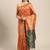 orange cotton silk blend banarasi bandhani fusion style woven