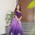 Purple Faux Blooming Printed Soft & Stylish Gown     Lightweight Daily & Casual Wear Outfit