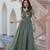 Green embroidered Silk Blend Gown
