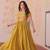 Yellow Gold Crush Gown with Zari & Sequin Embroidery | Fully Stitched Women’s Partywear