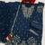 Navy vichitra semi stitched suit with embroidered & multi thread zari work
