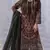 Black georgette semi stitched suit with embroidered & multi thread zarkan work