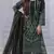 Black georgette semi stitched suit with embroidered & multi thread zarkan work