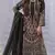 Black georgette semi stitched suit with embroidered & multi thread zarkan work