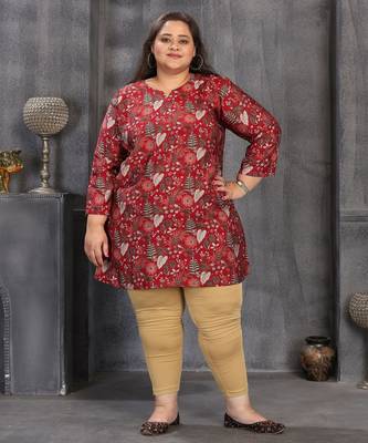 Maroon color plus size kurti 1