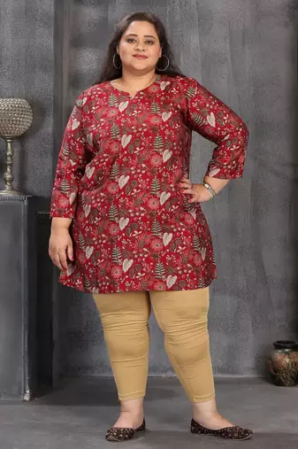 Maroon color plus size kurti