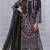 Black georgette semi stitched suit with embroidered & multi thread zarkan work