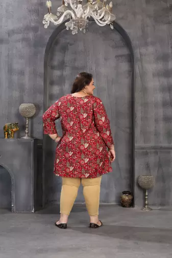 Maroon color plus size kurti
