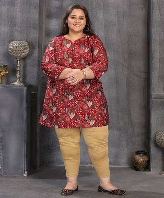 Maroon color plus size kurti 5