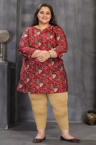 Maroon color plus size kurti