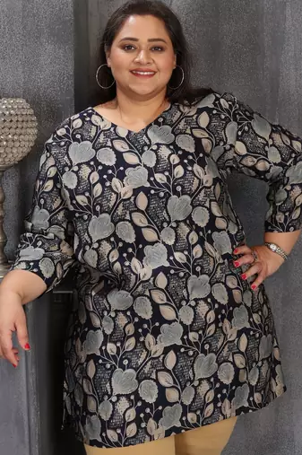 Blue color plus size kurti