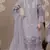 Lavender organza semi stitched suit with embroidery & sequence work