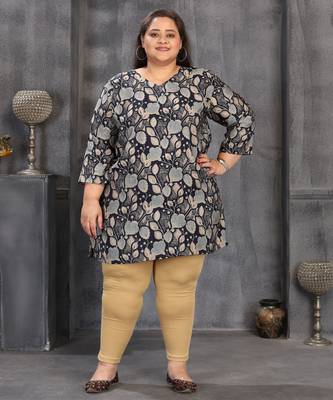 Blue color plus size kurti 5