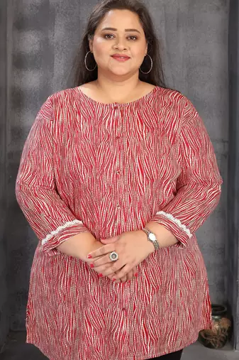 Maroon color plus size kurti