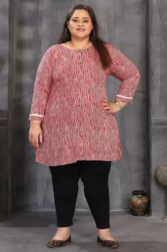 Maroon color plus size kurti
