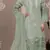 Light green organza semi stitched suit with embroidery & sequence work