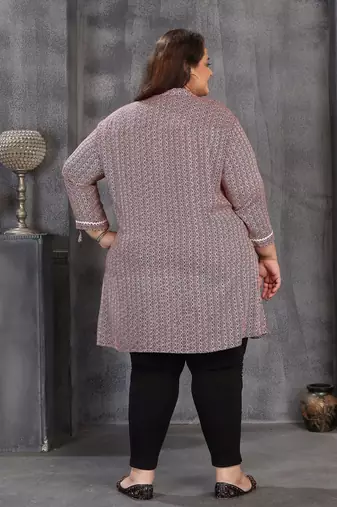Pink color plus size kurti
