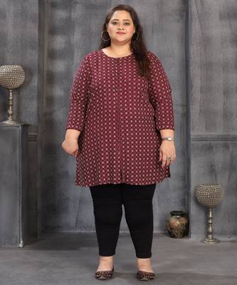 Wine color plus size kurti 1