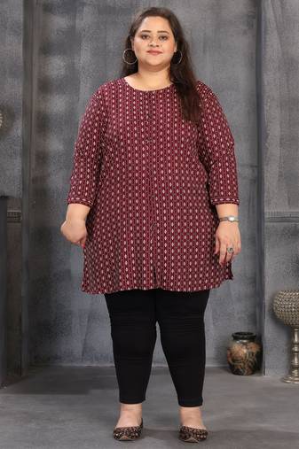 Wine color plus size kurti