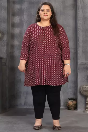 Wine color plus size kurti