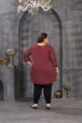 Wine color plus size kurti 3