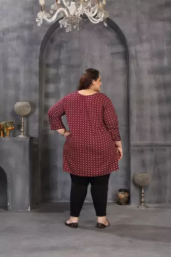 Wine color plus size kurti