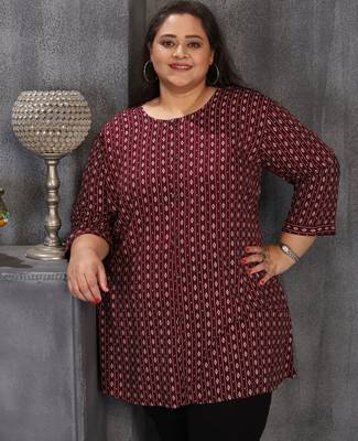 Wine color plus size kurti 4
