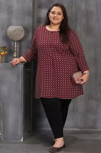 Wine color plus size kurti