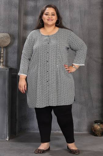 Grey color plus size kurti