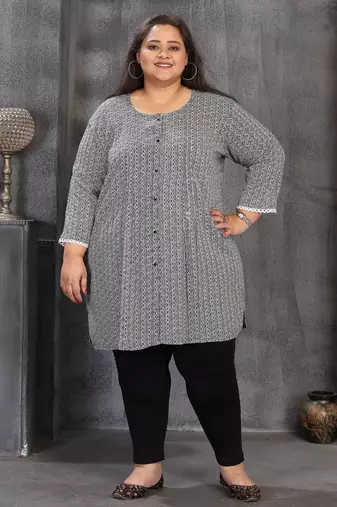 Grey color plus size kurti