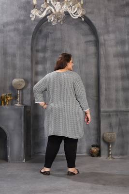 Grey color plus size kurti 3