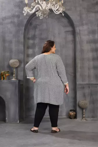 Grey color plus size kurti