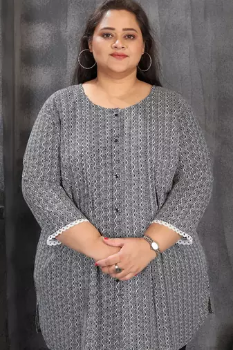 Grey color plus size kurti