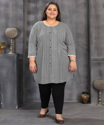 Grey color plus size kurti 5