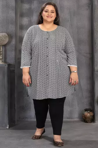 Grey color plus size kurti