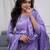 Lavender color beautiful chanderi fabric kurti set