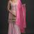 Pink georgette semi stitched suit with embroidered thread & sequence work
