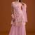 Pink georgette semi stitched suit with embroidered multi work