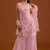 Pink georgette semi stitched suit with embroidered multi work