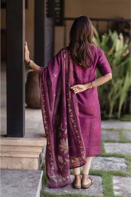 Purple color beautiful zarna silk ceremonial attire 2