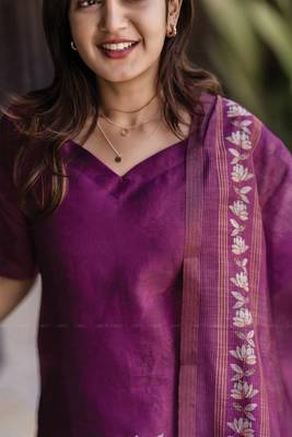 Purple color beautiful zarna silk ceremonial attire 4