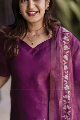 Purple color beautiful zarna silk ceremonial attire