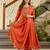 Rust color beautiful vichitra silk fabric graceful ceremonial kurti set