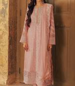 Pink georgette semi stitched suit with sequence & multi thread work